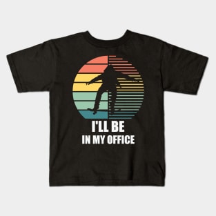 Retro I'll Be In My Office skateboarding Kids T-Shirt